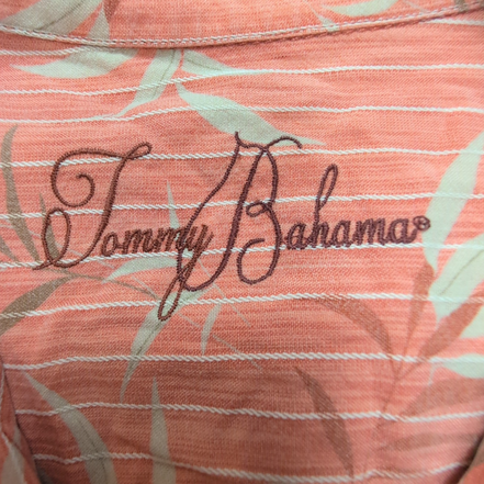 Chemise Hawaïenne Tommy Bahama XL 100% Tencel Orange Feuillage