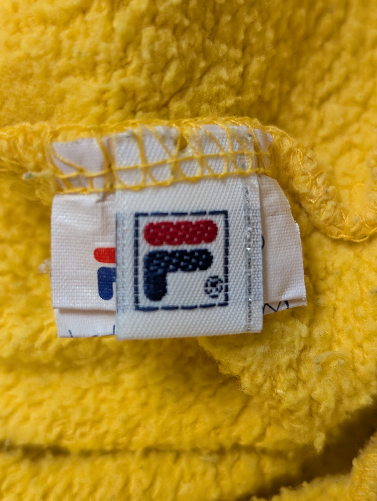Sweat Fila Vintage 90s - Pull Jaune Éclatant Retro Streetwear - Taille L