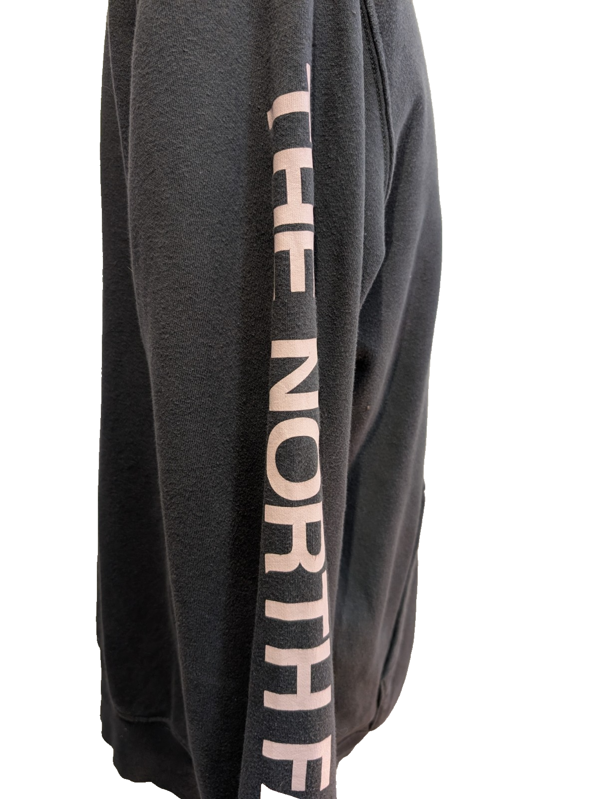 The North Face Sweat à Capuche Gris Anthracite Logos Rose Pâle - Taille M Homme