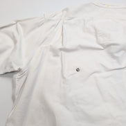 Chemise Polo Ralph Lauren L Col Officier Blanc Poches Rabat Sans Logo Modifiée