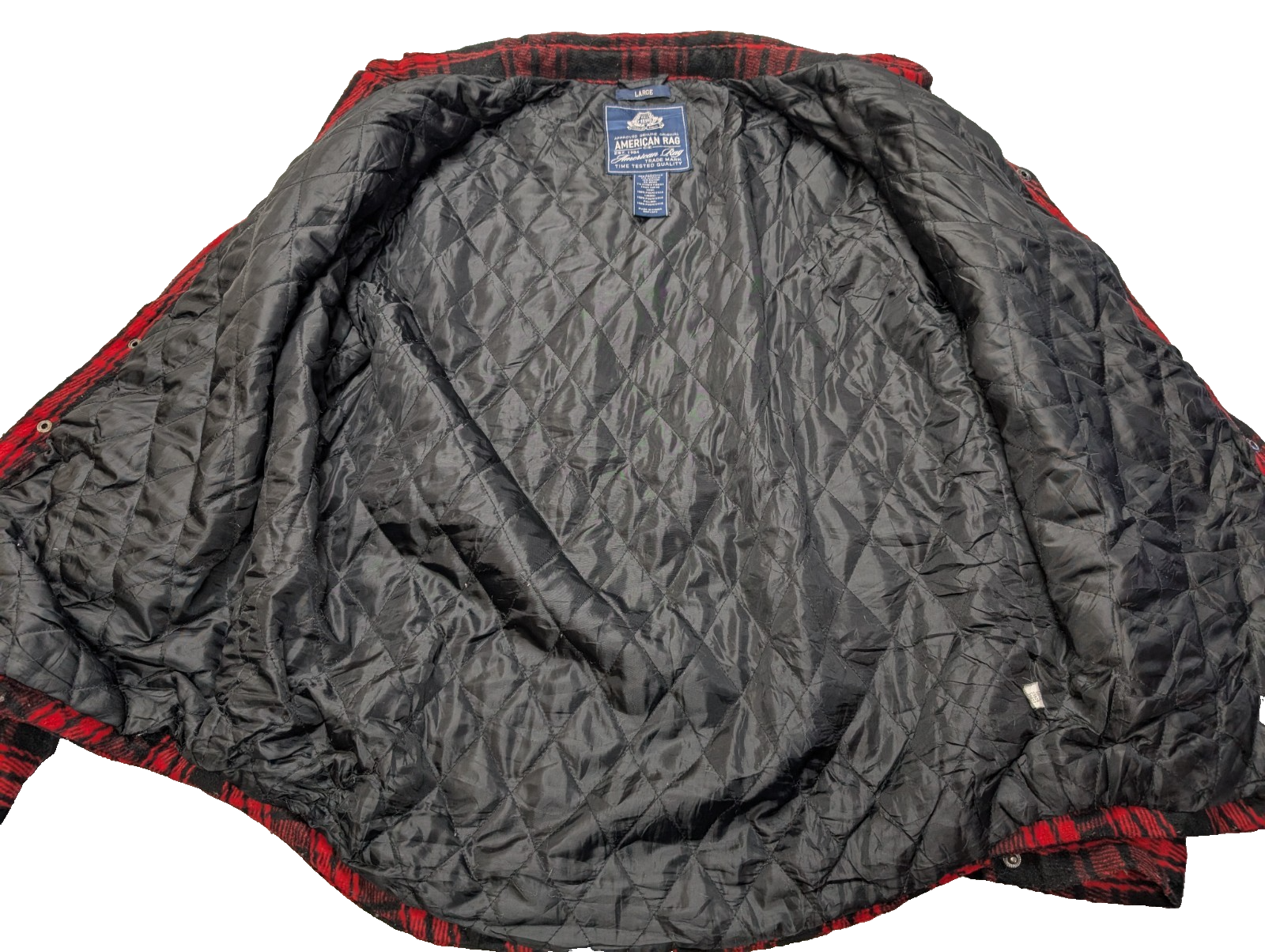 Surchemise Veste Flanelle Matelassée ROUGE AMERICAN RAG Coudières Taille L |265S
