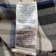 🌲 CHEMISE FLANELLE CHAPS L (G) À CARREAUX NOIR GRIS BLEU LOGO BRODÉ