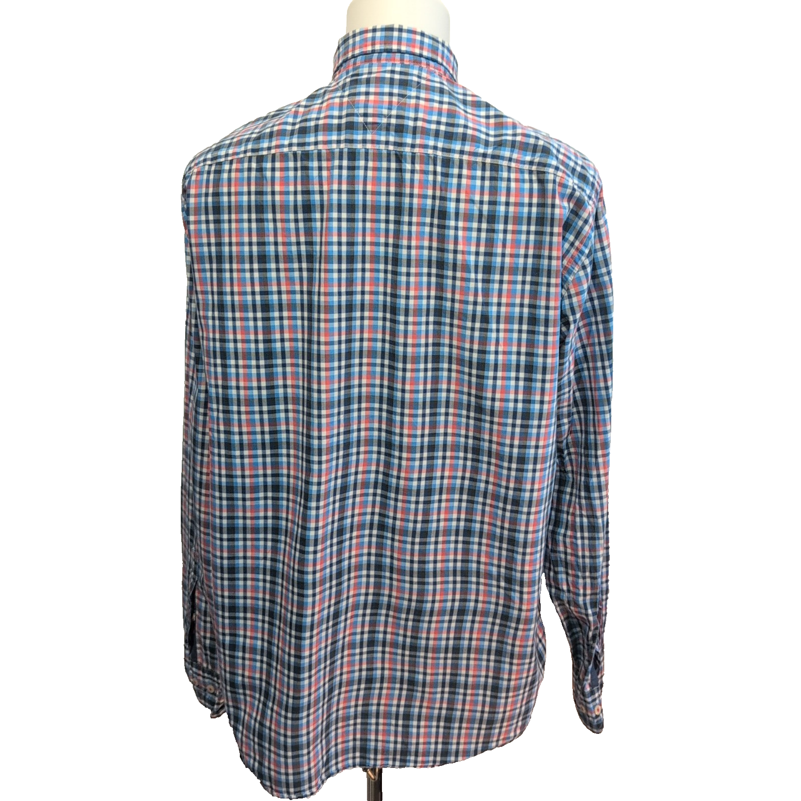 Chemise Tommy Hilfiger Carreaux Bleu Blanc Rouge Manches Longues - Taille XL
