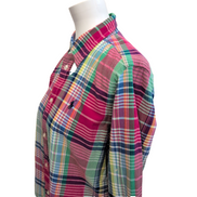 Chemise Ralph Lauren Femme XL 44 46 Fuchsia Carreaux Coton Cintrée