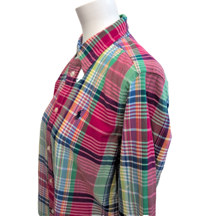 Chemise Ralph Lauren Femme XL 44 46 Fuchsia Carreaux Coton Cintrée