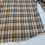 Chemise WRANGLER à Carreaux Marron & Orange Poches Manches Longues Taille XL