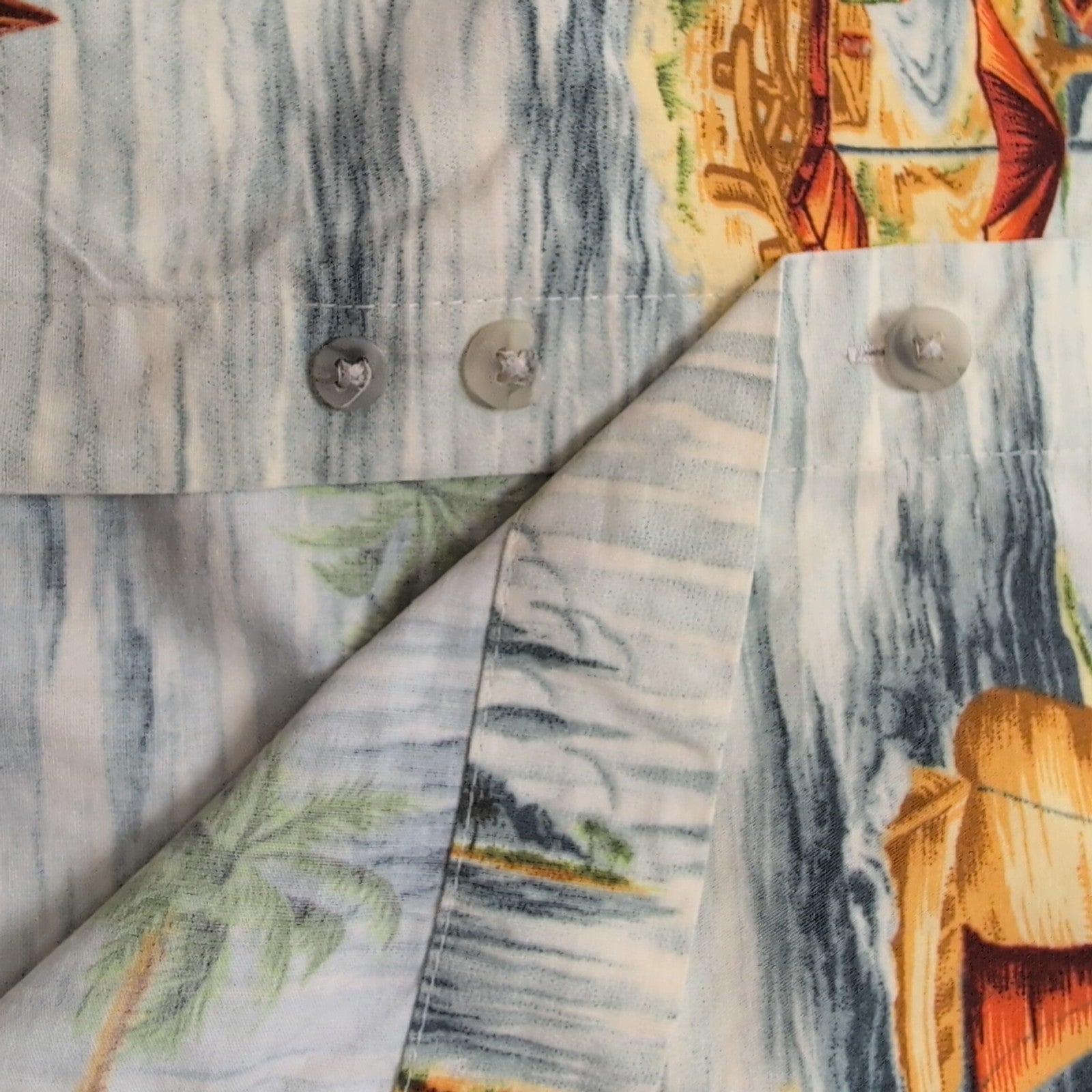Chemise Hawaïenne Campia Moda Verte Voiliers Palmiers Coton Taille M