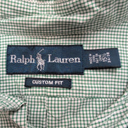 Chemise Ralph Lauren M Verte Carreaux Custom Fit Shirt Button Down Coton