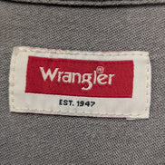 CHEMISE WRANGLER VINTAGE XL Grise Coton POCHE STYLO Workwear Ample homme