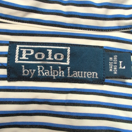 Chemise Polo Ralph Lauren L Hong Kong Rayures Bleu Noir Sans Logo