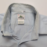 Chemise Lacoste 40 M L Hong Kong bleu clair logo vert coton manches longues