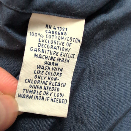 Chemise Ralph Lauren M Bleu Marine Unie Coton Manches Courtes Logo Rouge