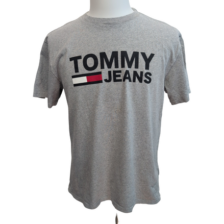 T-shirt Tommy Hilfiger M Gris Tommy Jeans Logo Manche 100% Coton