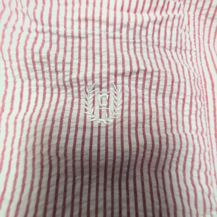 Chemise CHAPS à rayures rouge manches courtes taille XL #110e