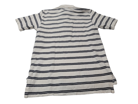 Polo manches courtes Polo Ralph Lauren blanc rayures bleu écusson golf taille L