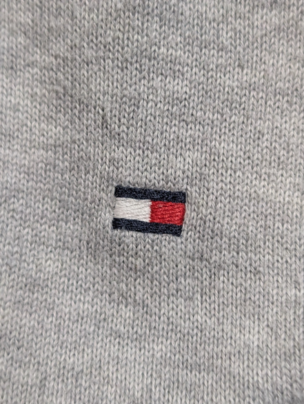 Gilet Tommy Hilfiger Gris Clair Zippé - Mélange Soie & Coton - Taille L