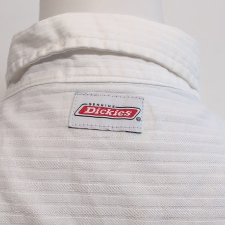 Chemise Dickies 3XL Blanche Rayures Gaufrées 100% Coton Manches Courtes