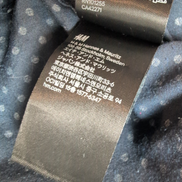 Chemise H&M Slim Fit L Bleu Marine Pois Blanc Homme Manches Longues