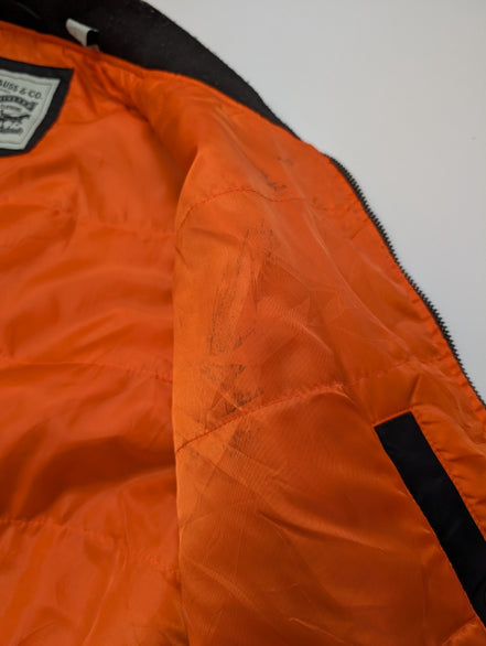 Levi's Blouson Veste Bomber Varsity Homme Noir L Chaud Doublure Orange | 300BSR