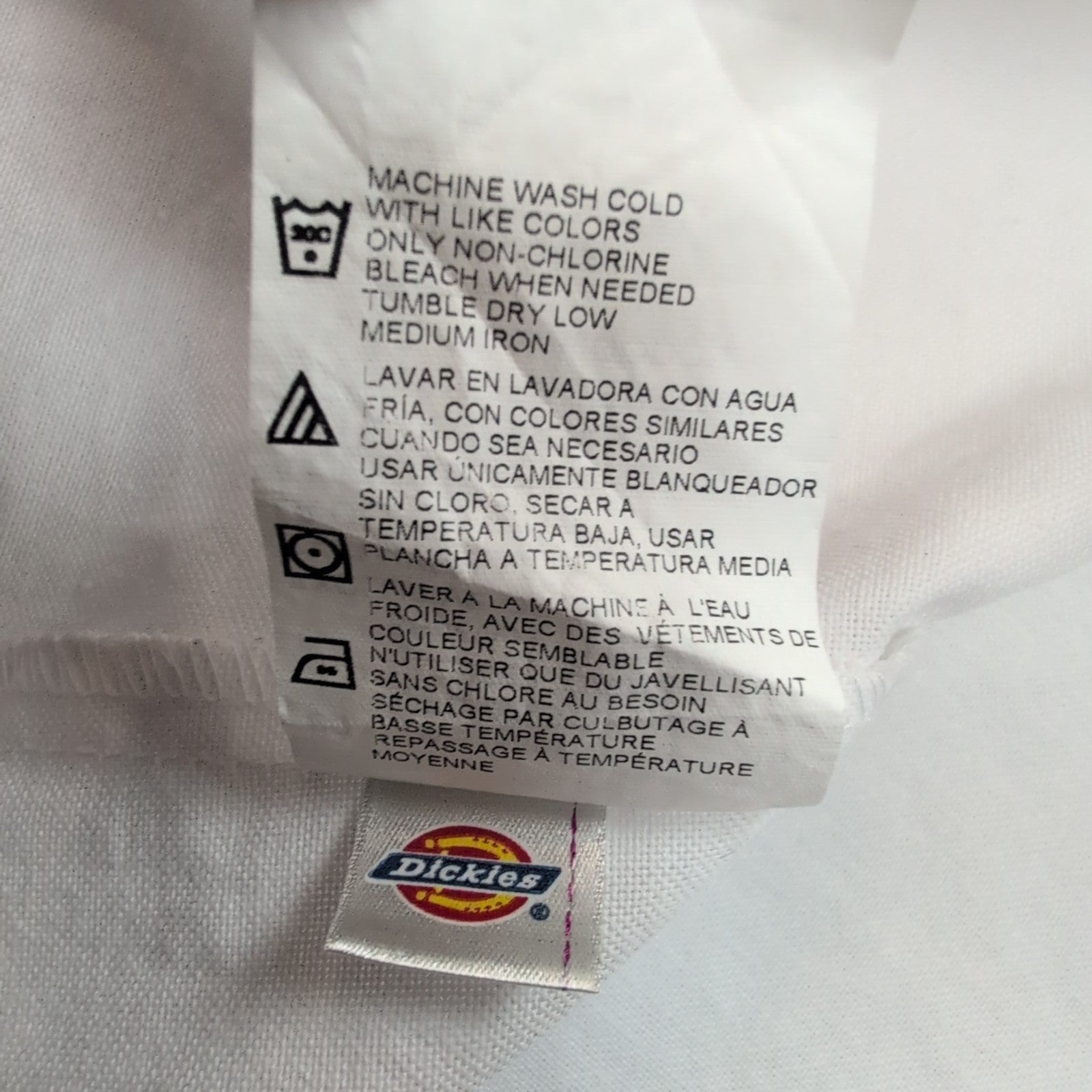 Dickies Chemise Blanche Manches Courtes Boston University Homme M L