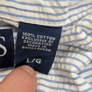 Chemise Chaps manches courtes bleu à rayures taille L #237msch