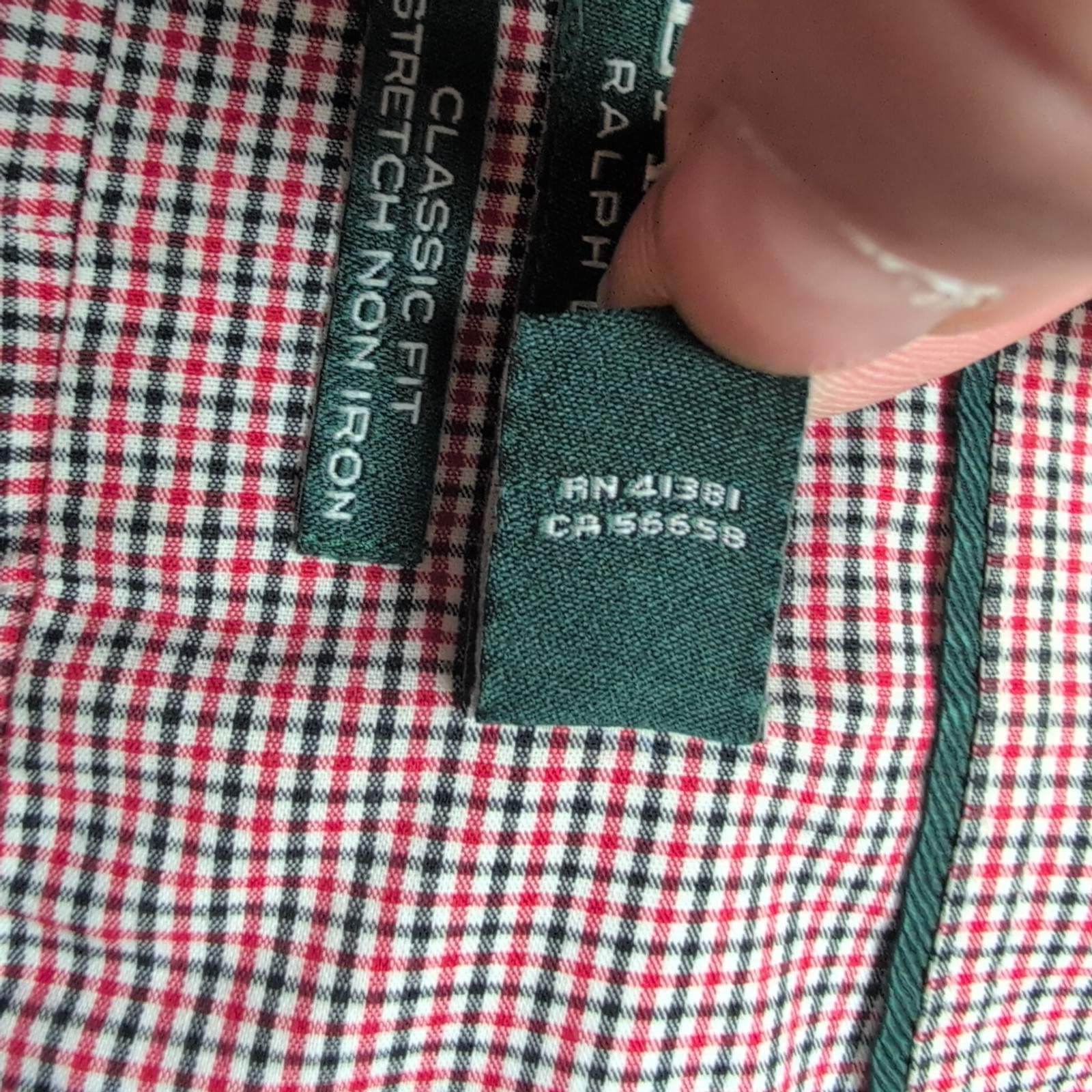 Chemise Lauren Ralph Lauren XL rouge micro carreaux Classic Fit stretch