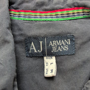 Chemise Armani Jeans bleu marine vintage à deux poches boutons métal taille M