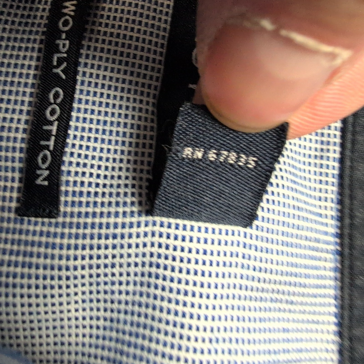 Chemise Nautica L Bleu Rayures 100s Two Ply Coton Logo Poche manches longues