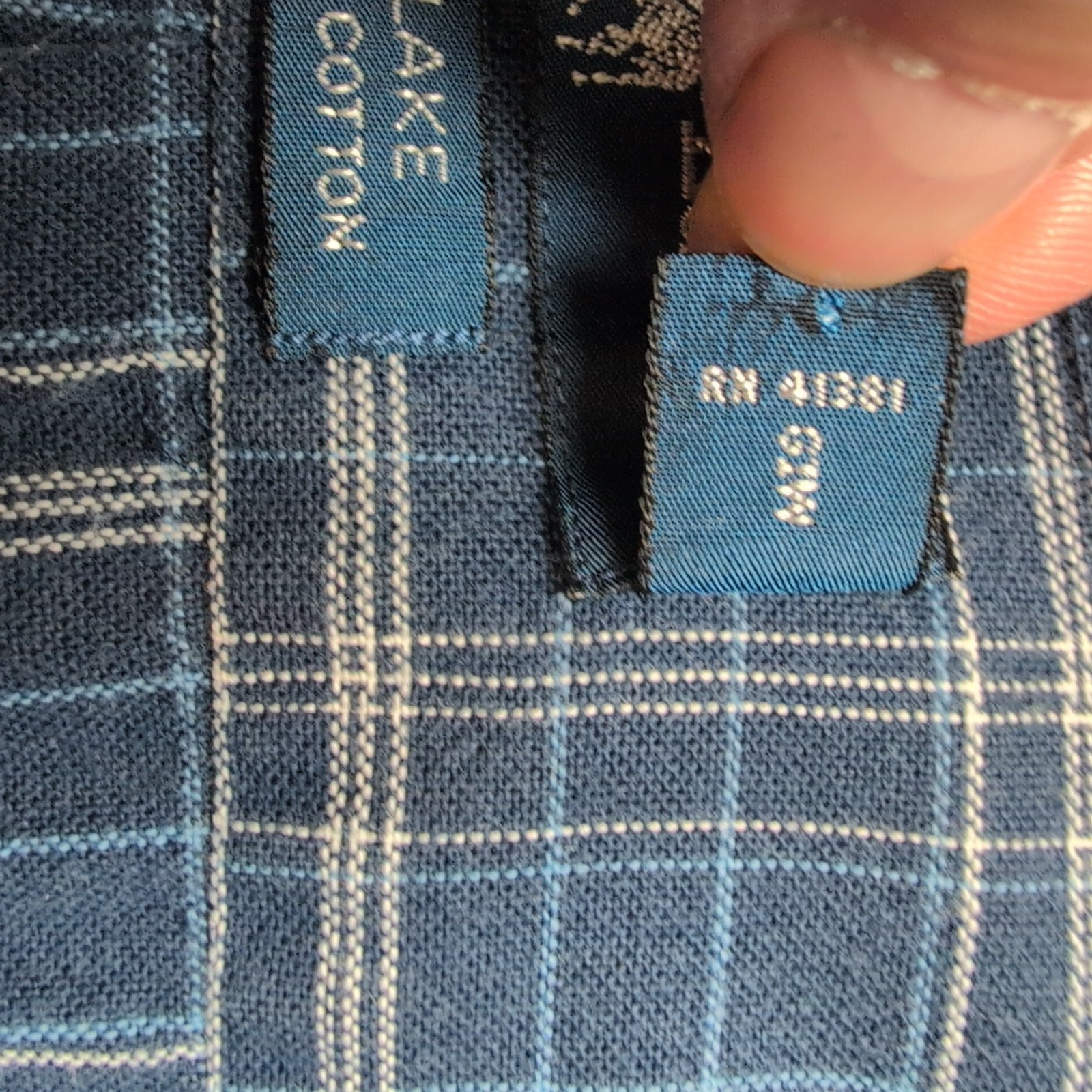Chemise Ralph Lauren Blake 2XL Carreaux Bleu Marine Coton manches courtes