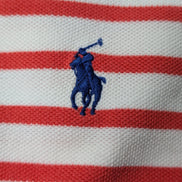 Polo manches courtes Polo Ralph Lauren XL blanc rayures rouges logo bleu