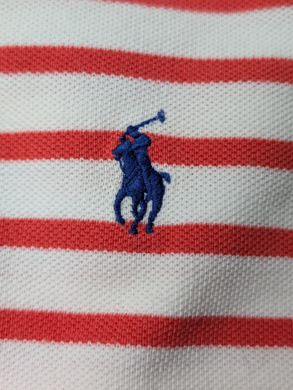 Polo manches courtes Polo Ralph Lauren XL blanc rayures rouges logo bleu