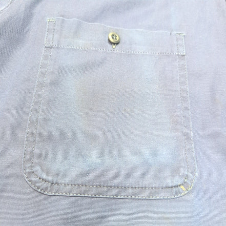 Chemise Carhartt 2XL Tall Relaxed Fit Bleu Marine 2 Poches Zip manches courtes