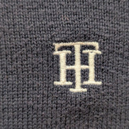Gilet Boutonné Tommy Hilfiger Bleu Marine & Blanc Logo Brodé - Taille M