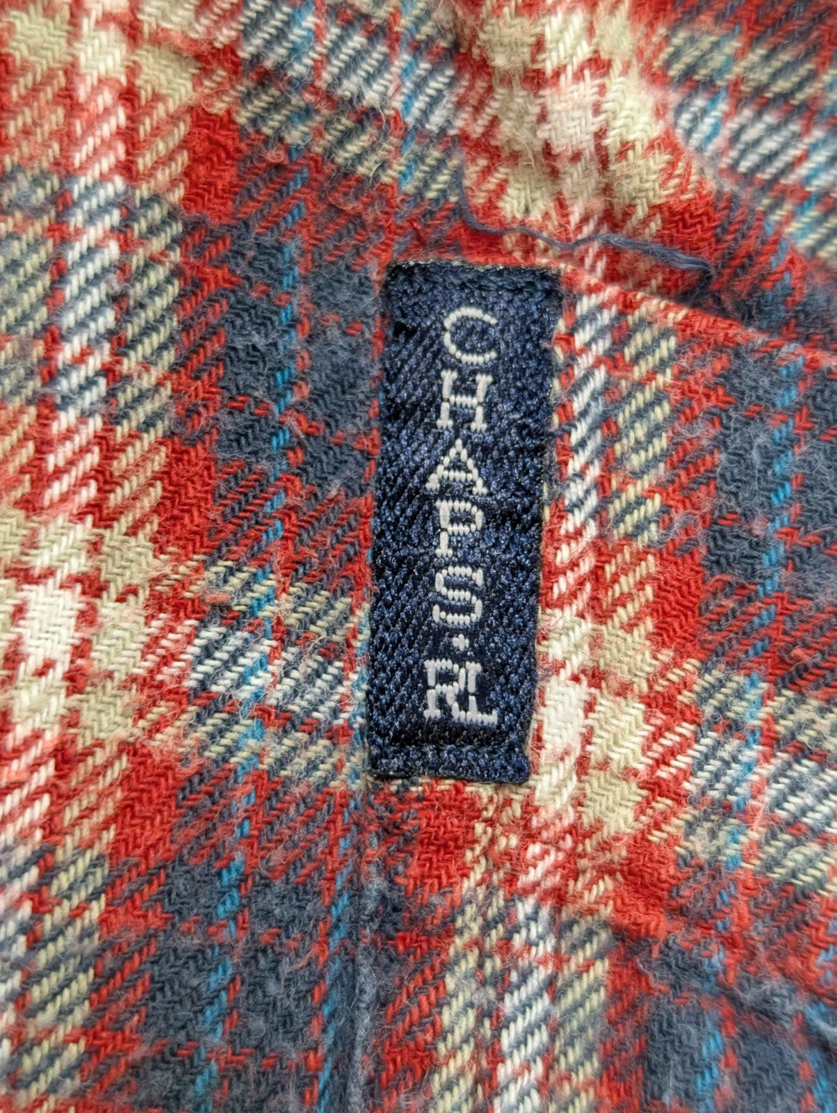 🔥 CHEMISE FLANELLE CHAPS RALPH LAUREN S (P) CARREAUX BLEU ROUGE TBE