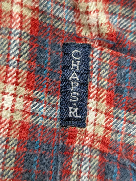 🔥 CHEMISE FLANELLE CHAPS RALPH LAUREN S (P) CARREAUX BLEU ROUGE TBE