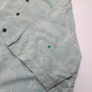 Chemise Hawaïenne Jamaica Jaxx L 100% Soie Vert Pâle Floral manches courtes