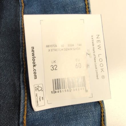 Short Femme T60 New Look Kind Denim Bleu Stretch Neuf avec Étiquette