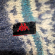 Pull KAPPA Laine Bleu et Vert à Rayures Motifs Hiver Femme Taille L