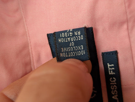 Chemise Ralph Lauren Rose Pâle Manches Longues Classic Fit - Taille L