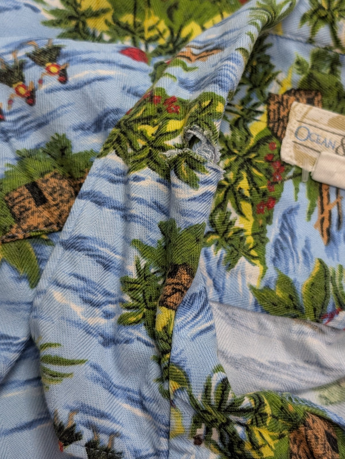 Chemise hawaïenne viscose et coton Ocean & Coast manches courtes taille L