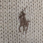 Pull POLO Ralph Lauren Rare - Col rond - 56% Lin / 44% Coton - Beige - Taille L