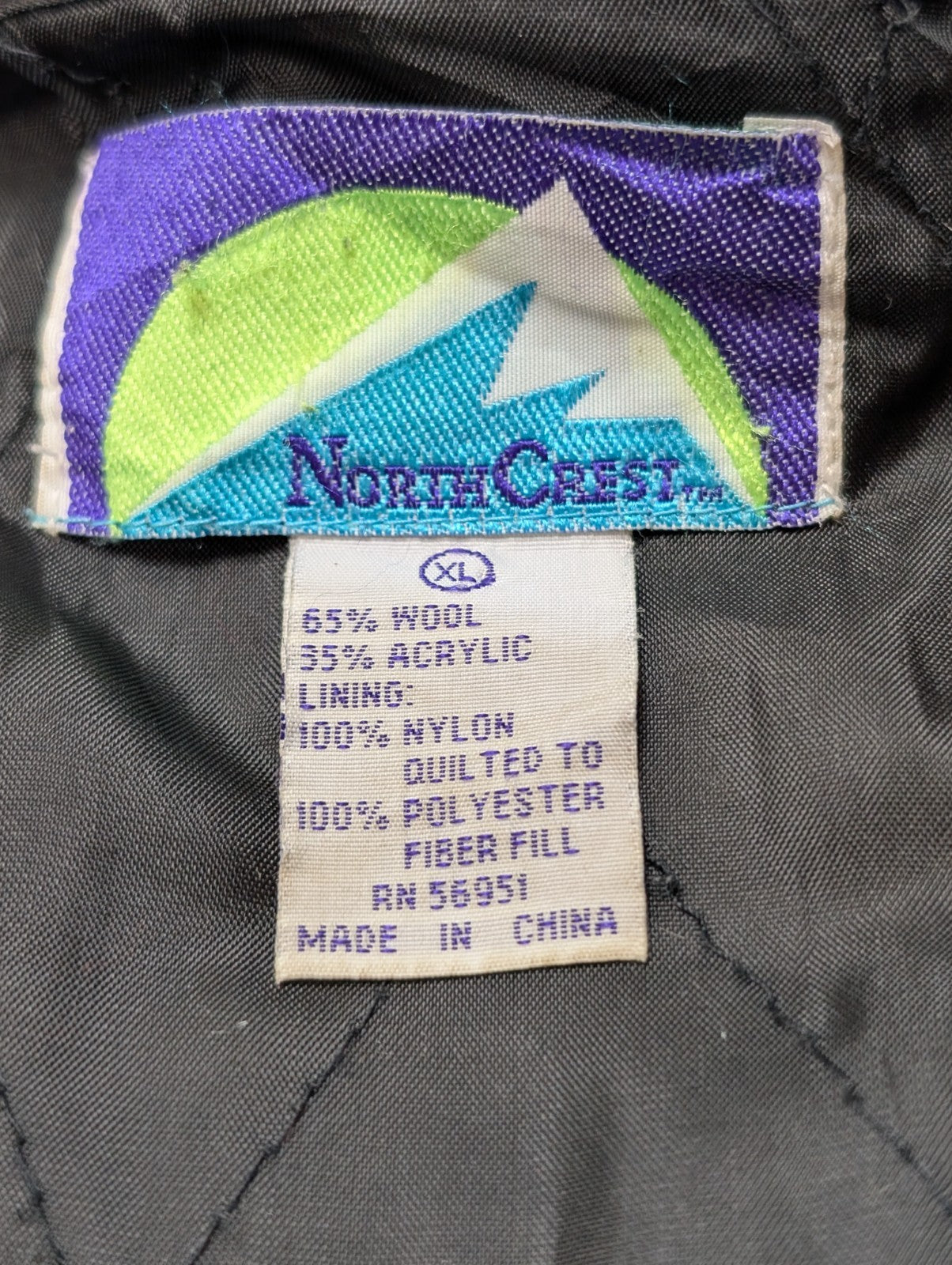 North Crest Chemise Veste Matelassée Laine Carreaux Bordeaux Vert XL RARE |270S