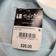 T-shirt Salt Life L Bleu Clair Manches Longues Graphique Neuf Étiquette