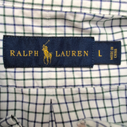 Chemise Ralph Lauren L Carreaux Bleu Vert Logo Bleu Marine Coton