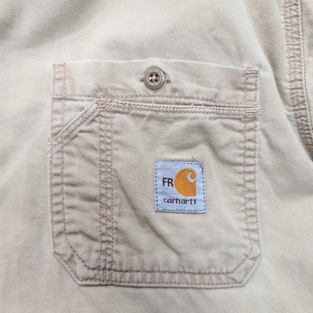 Chemise Carhartt FR 2XL Beige Workwear Coupe-Feu 3 Poches manches longues