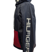 Tommy Hilfiger Veste Coupe-Vent M Bleu Marine Rouge Blanc Capuche |317BSR