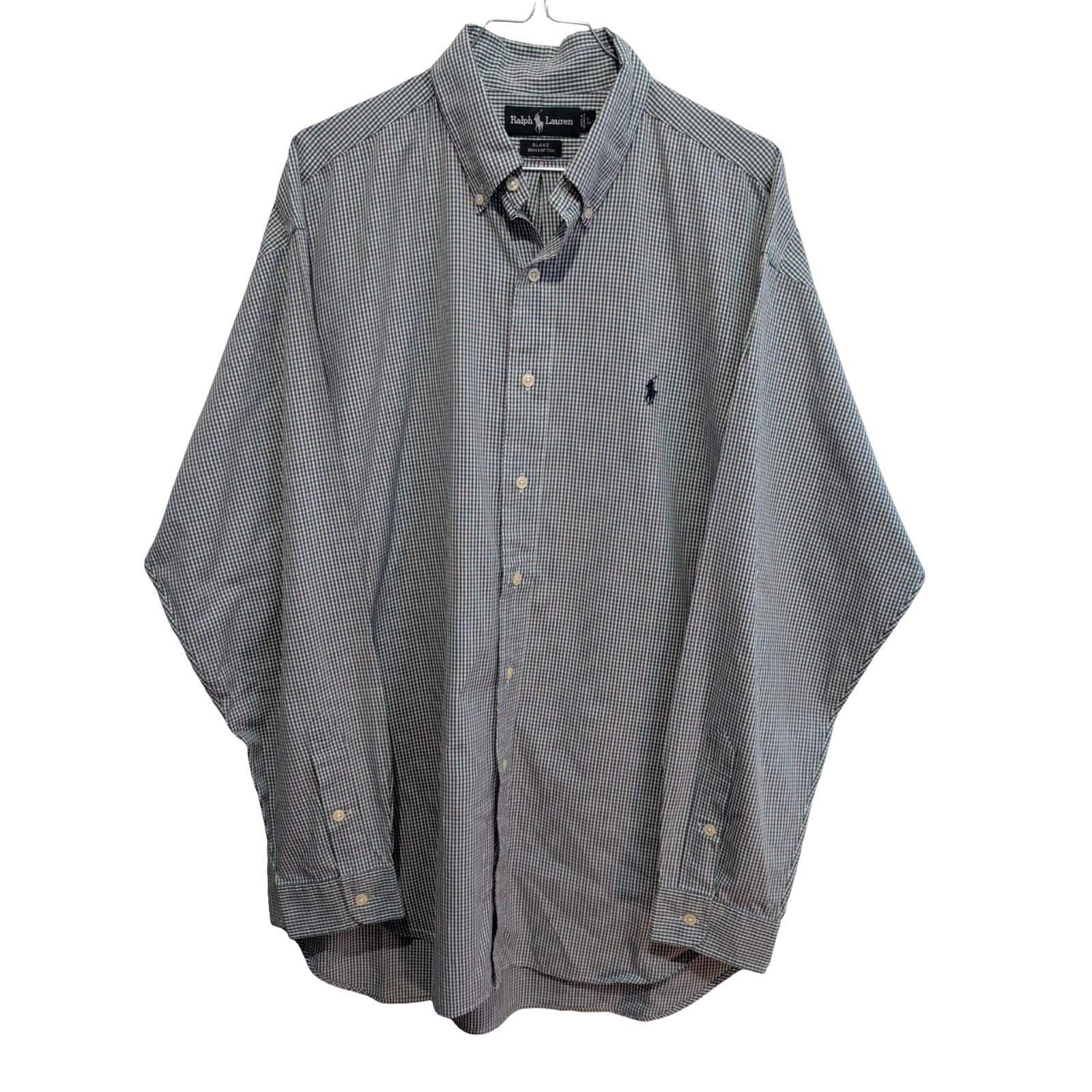 Chemise Ralph Lauren vert violet à petits carreaux taille L #2815