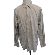 Chemise Ralph Lauren XL Classic Fit Flanelle Fine Carreaux Bleu Noir Coton