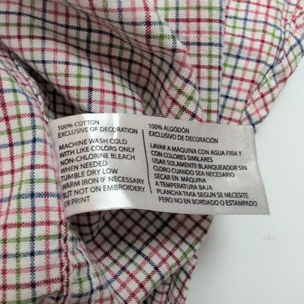 Chemise U.S. Polo Assn L Micro Carreaux Rouge Bleu Vert Coton Logo Poche