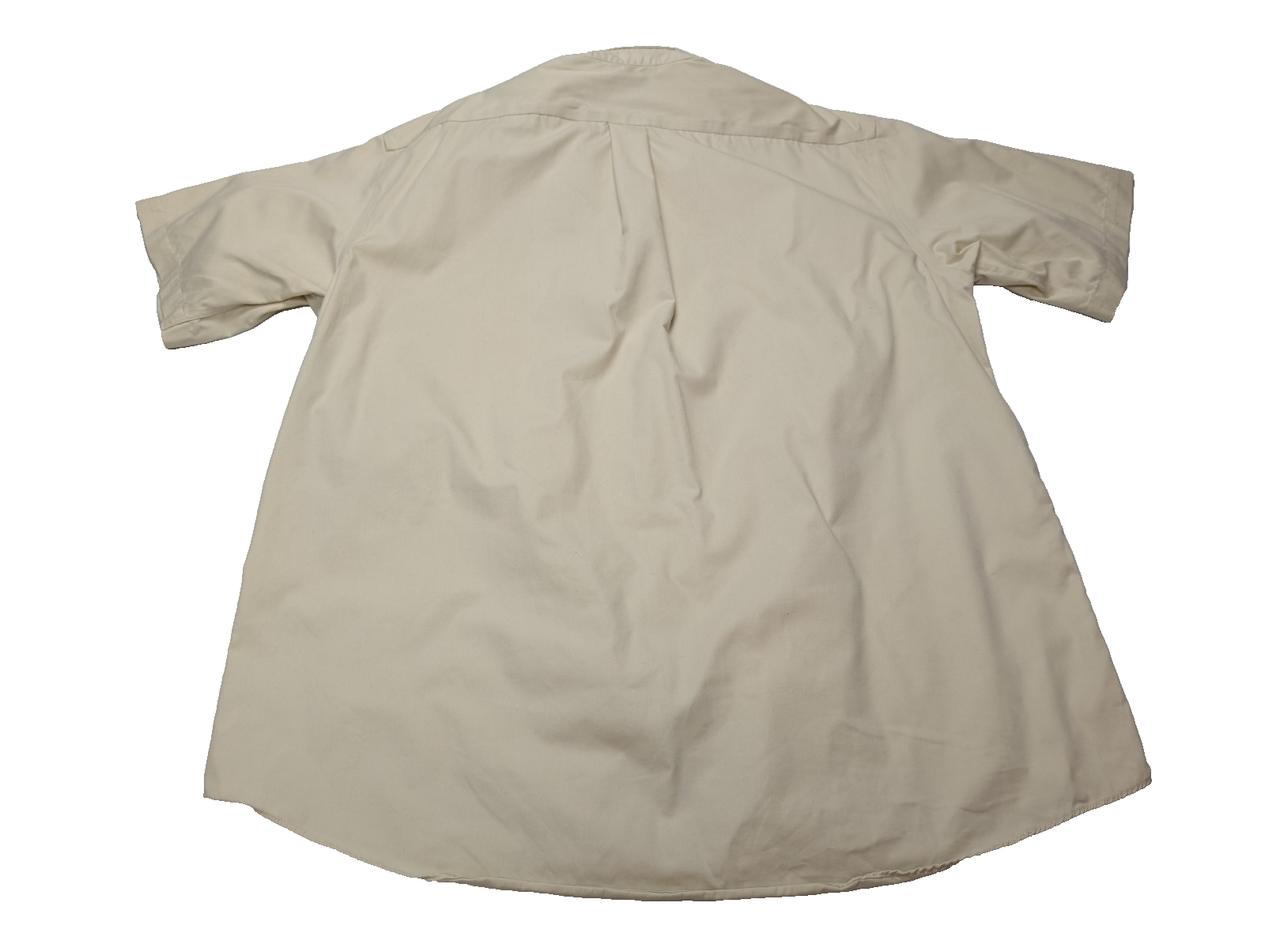 Chemise manches courtes L.L. Bean crème uni Vintage Homme taille L